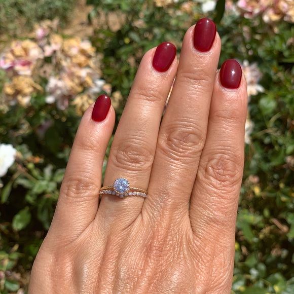 14k yellow gold engagement ring Wedding band Size 7 - Picture 2 of 8